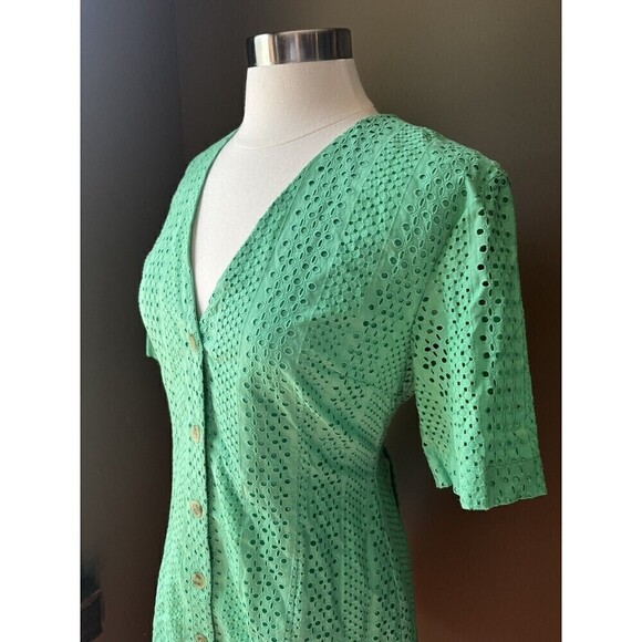 Stockholm Atelier Other Story’s NWT Green Button Down Tie Back Summer Dress Sz 6 - Picture 2 of 8
